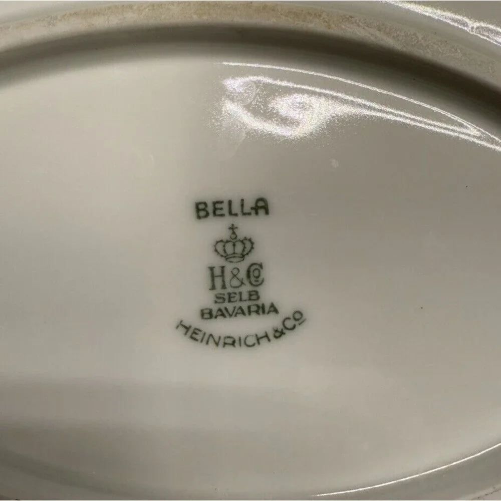 Heinrich & CO Selb Bavaria 16.5” X 11” X 1.25” Oval/octagon Platter Gold Gilding